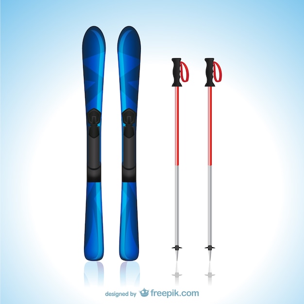 Free vector skiing equipment