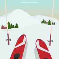 Free vector skiing perspective