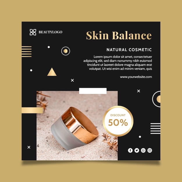 Skin balance squared flyer template