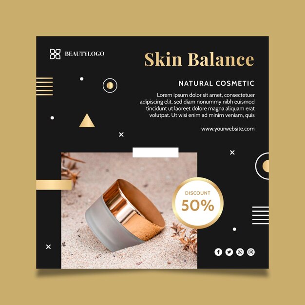 Skin balance squared flyer template