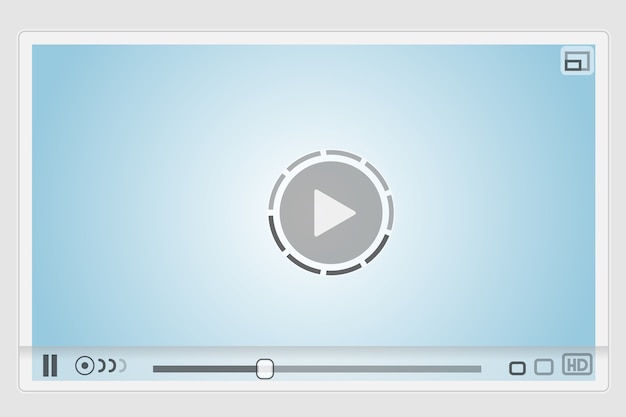 Free vector skin for web video player, minimalistic design