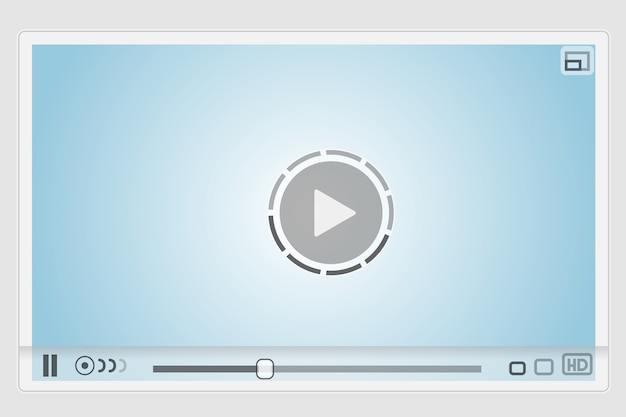 Vettore gratuito skin per web video player, design minimalista