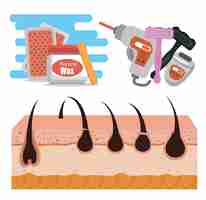 Free vector skin with hair removal tools