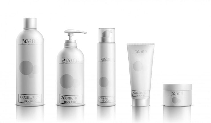 Free Vector skincare cosmetics products line packaging 