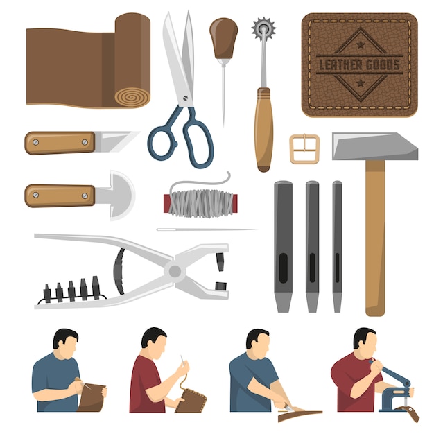 Free vector skinner tools decorative icons set