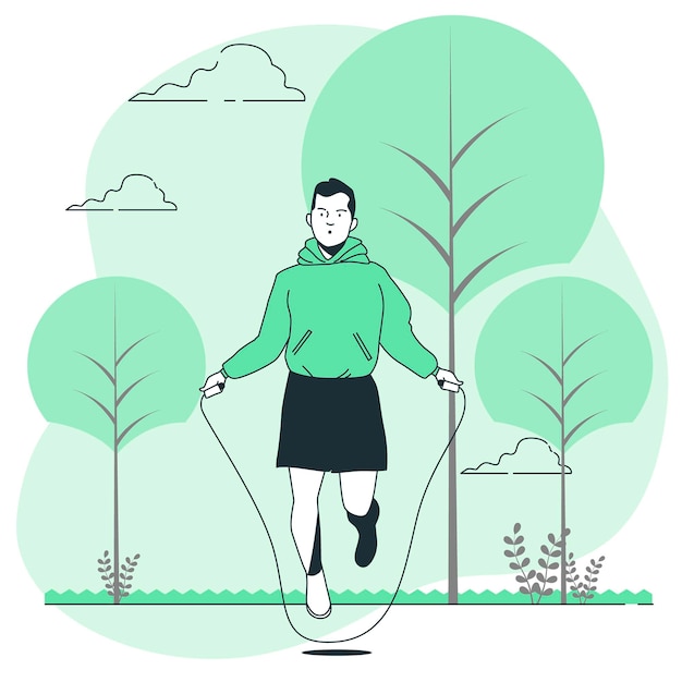 Skipping rope concept illustration