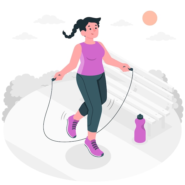 Skipping rope concept illustration Free Vector