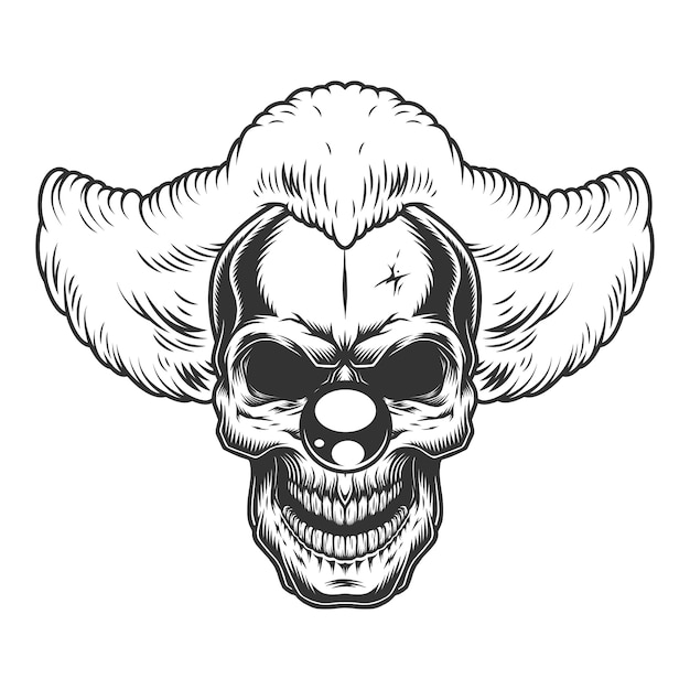 Free vector skull angry clown