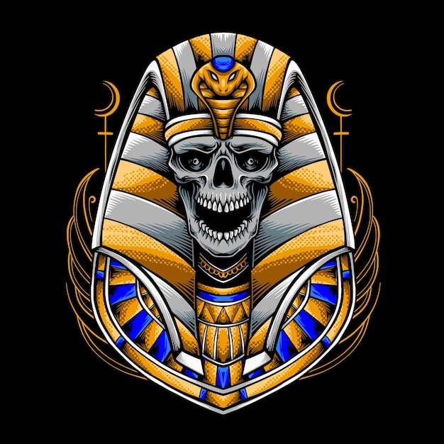 Skull anubis egypt vector illustration