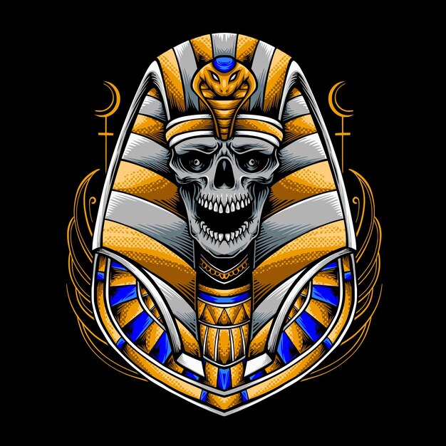 Skull anubis egypt vector illustration