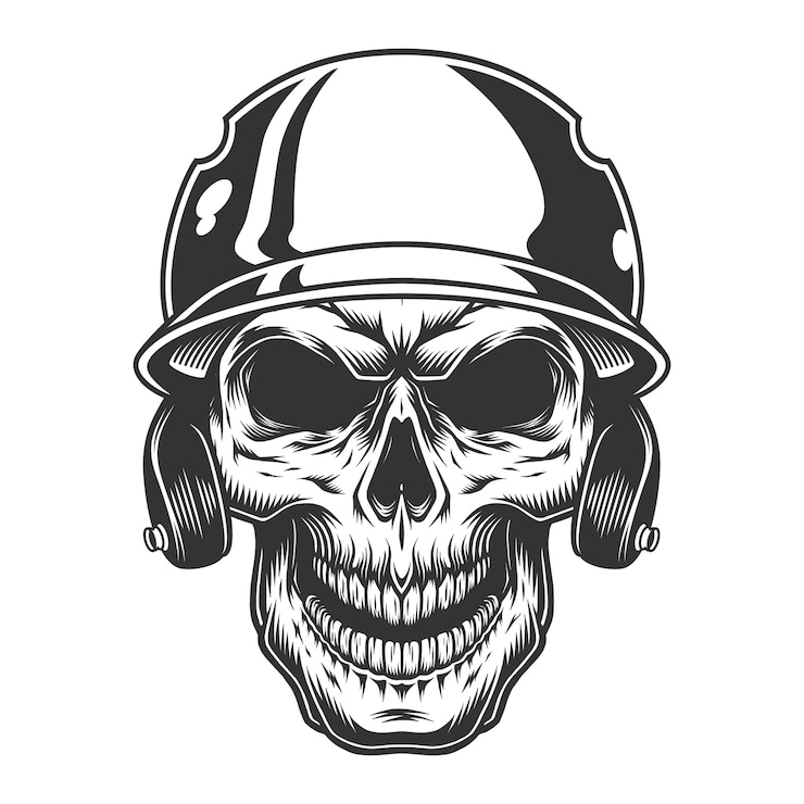 Free Vector skull in the baseball helmet