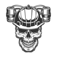 Skull in beer helmet