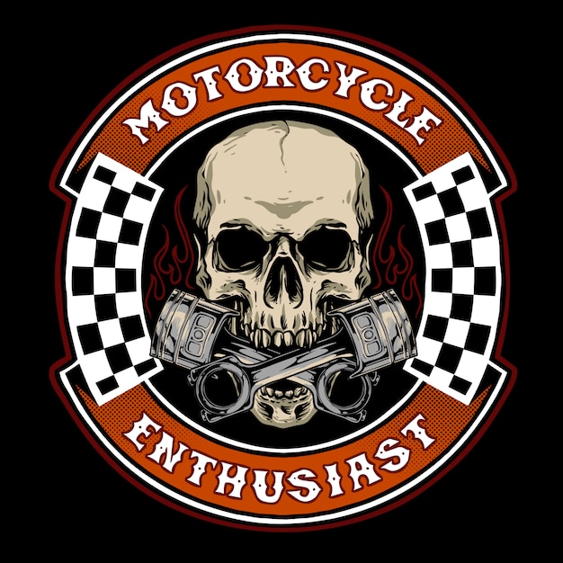 Download Free Skull Biker With Piston Suitable For Motorcycle Base Merchandise Use our free logo maker to create a logo and build your brand. Put your logo on business cards, promotional products, or your website for brand visibility.