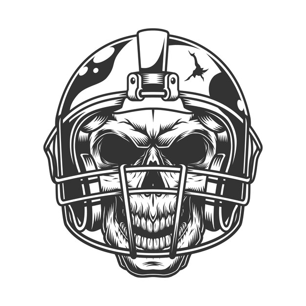 フットボール用ヘルメットの頭蓋骨