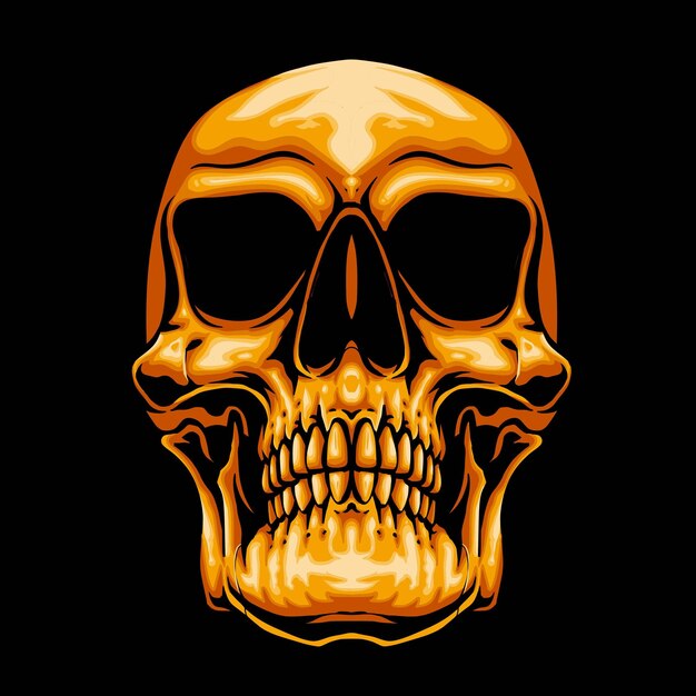 Золотой череп векторный логотипjpg