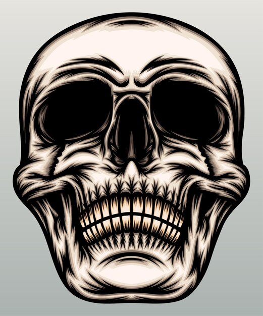 Premium Vector | Skull head illustration.