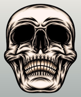 Premium Vector | Skull head illustration.