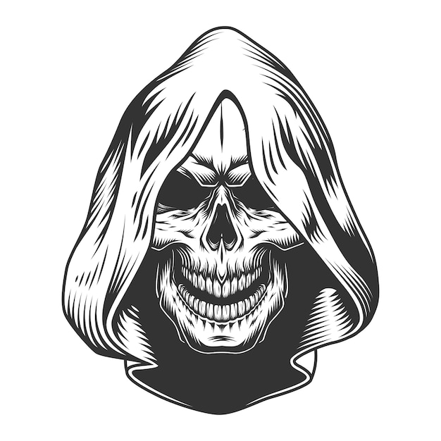 Free vector skull in the hood