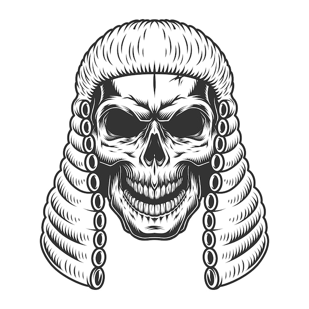 Skull in the judge wig