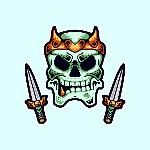 Skull and Knife Illustration Modern style