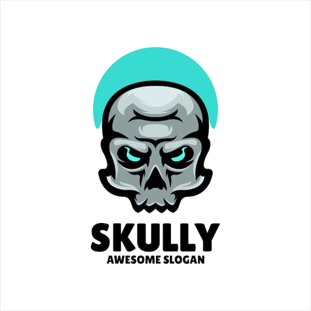 Free vector skull mascot illustration logo design