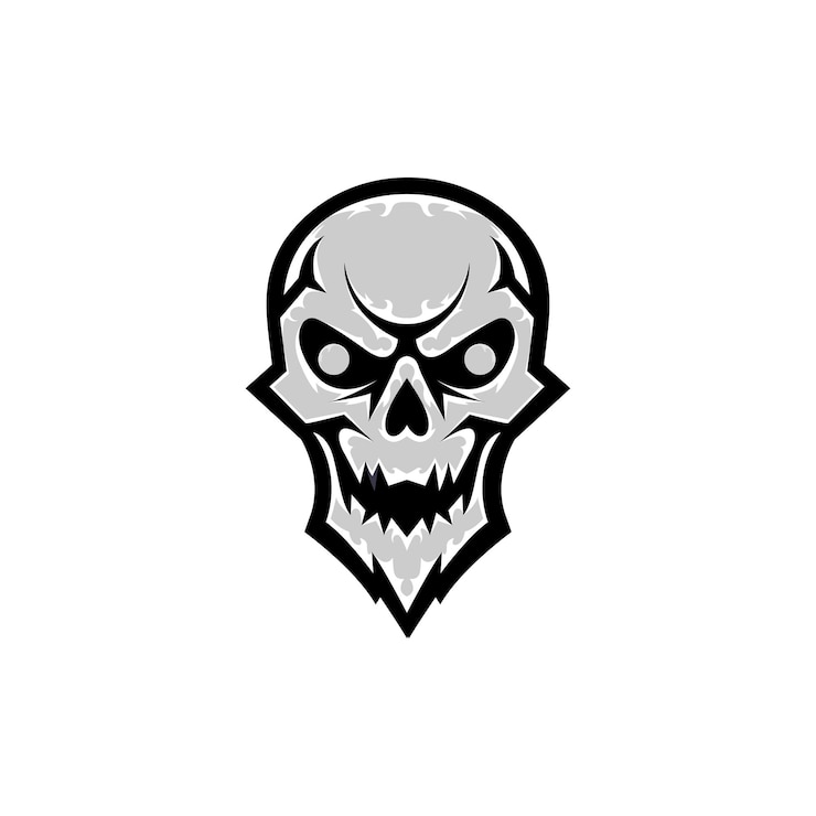Free Vector skull mascot logo design