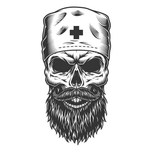 Skull in the medical hat