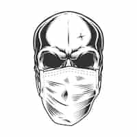 Free vector skull in the medical mask