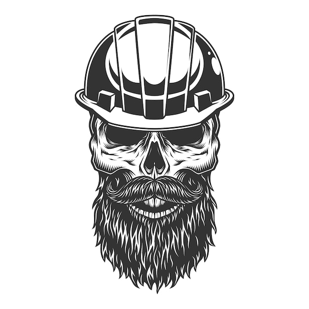 Skull in the miner helmet