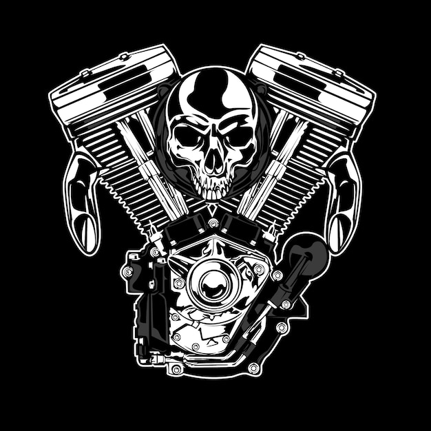 Skull and motor background