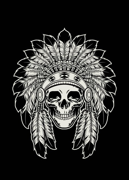 インド先住民の伝統のtシャツ 国民的アメリカ人 ナイフと斧 道具と器具 プレミアムベクター