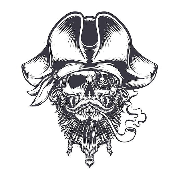 Векторная иллюстрация пиратов черепа