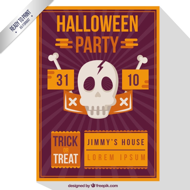 Skull poster for halloween party
