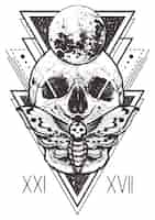 Free vector skull sacred geometry design