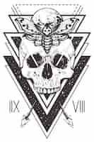 Free vector skull sacred geometry design