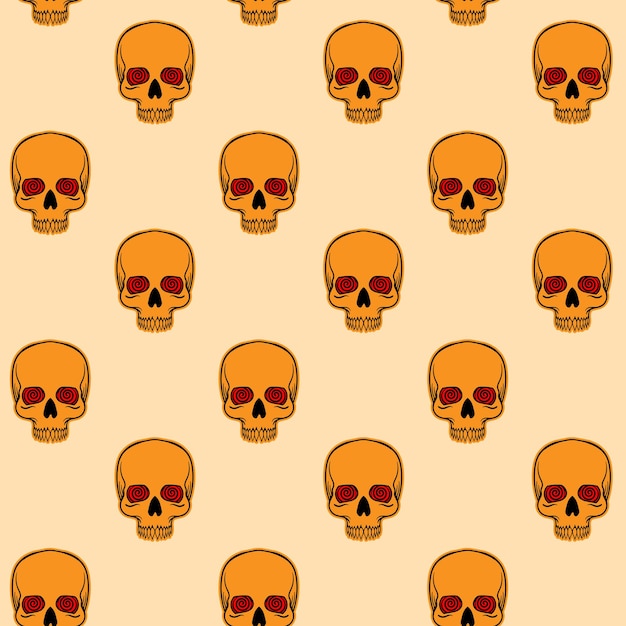 Premium Vector | Skull seamless pattern free vector