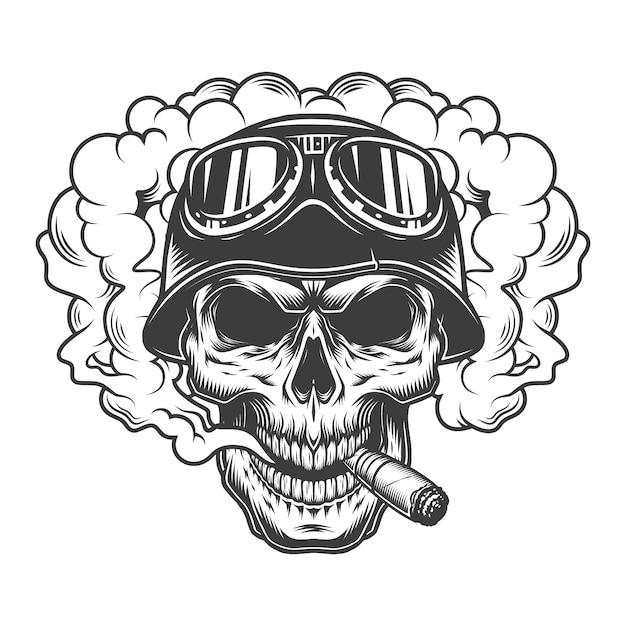 Free vector skull in smoke cloud