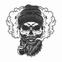 Free vector skull in smoke cloud