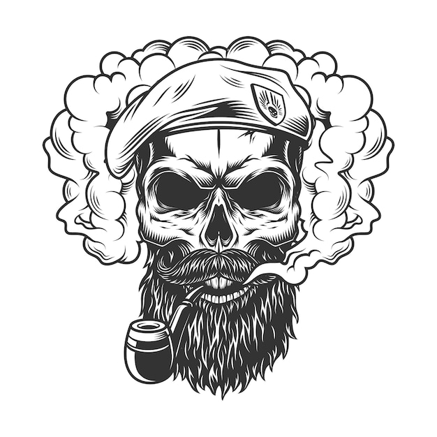 Free vector skull in smoke cloud