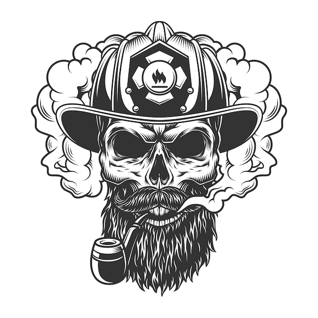 Skull in smoke cloud