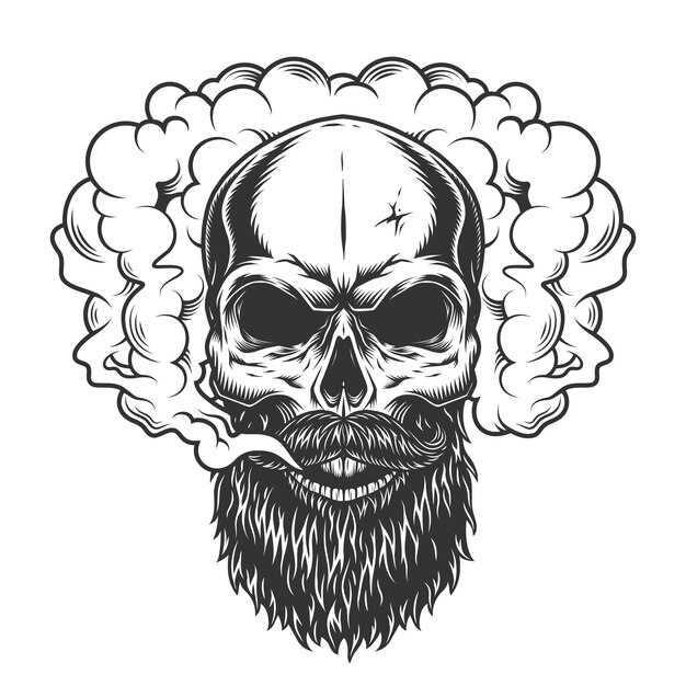 Skull in the smoke