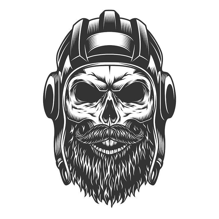 Free Vector skull in the tank helmet