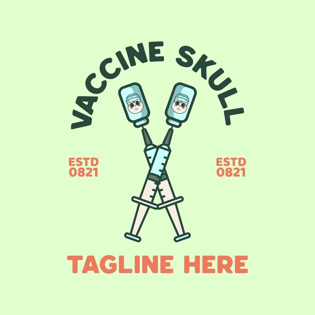 Skull Vaccine illustration vintage design t-shirt
