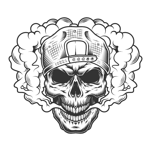 Free Vector skull vaper concept