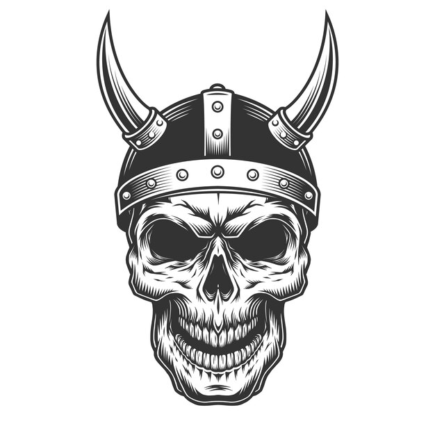 Skull in the viking helmet