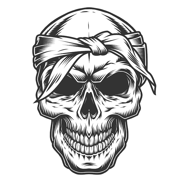 Skull in vintage stule