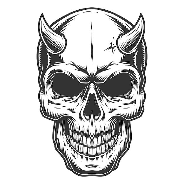 Free Vector skull in vintage stule