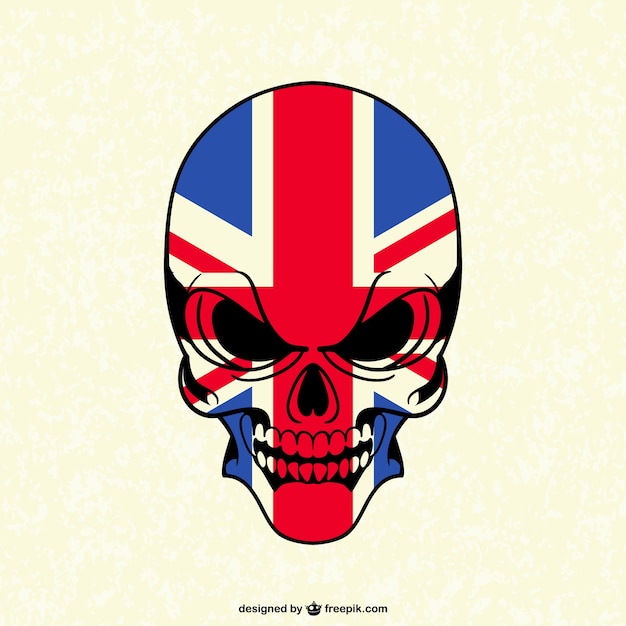 Free vector skull with british flag
