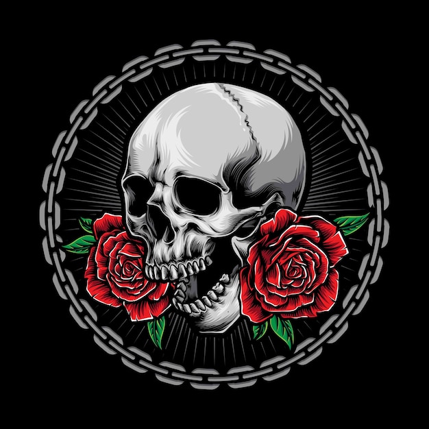 Череп с логотипом роз