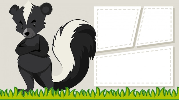 A skunk on blank banner
